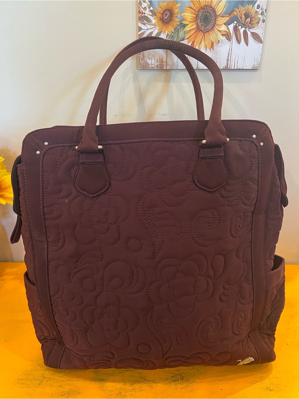 Vera Bradley North South Quilted Plum Floral Tote - Picture 2 of 9